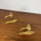 Pair of brass candle wall sconces, neoclassical style