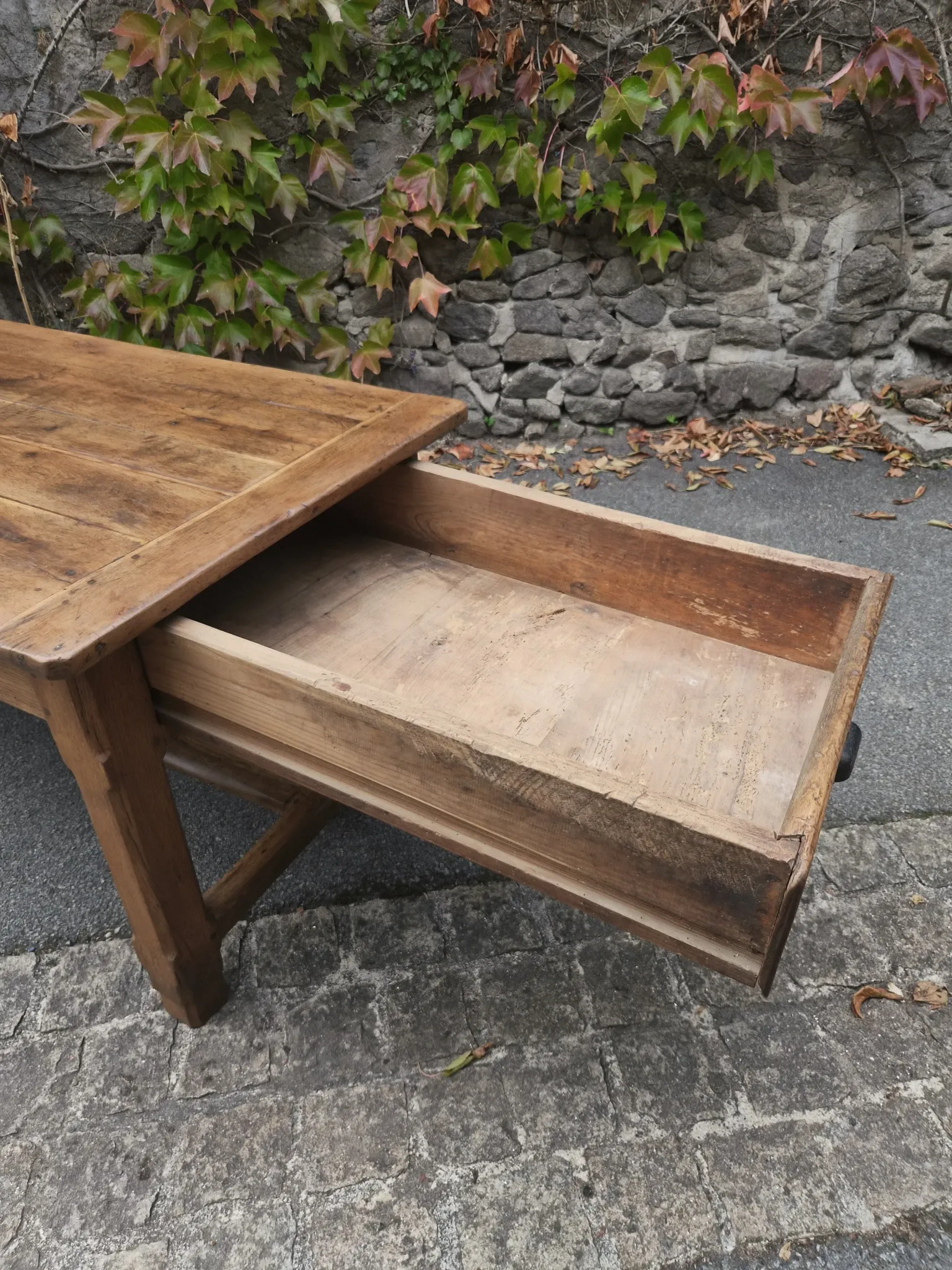 Old farmhouse table in oak, 18th century – Auvergne, France