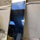Large vintage mirror brass gold rearview mirror  36x100cm