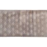 Vintage midcentury karapinar floral brown wool rug