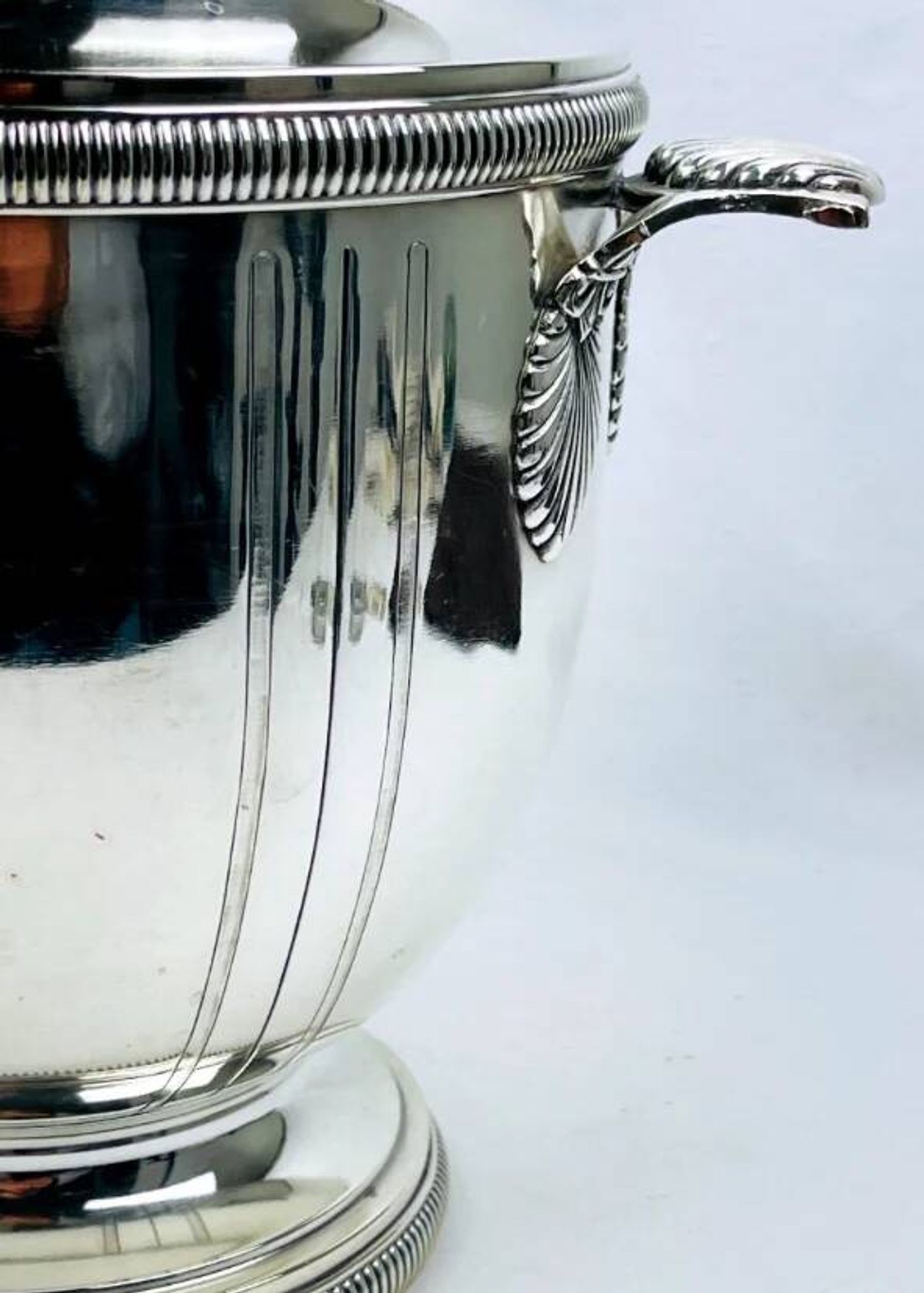 Chiller, silver-plated champagne bucket by Phenix silversmiths.