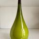 Scandinavian pendant light in green opaline and teak