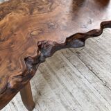 Solid free-form elm coffee table