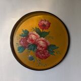 Hand-painted wooden serving tray with floral decor and country decor