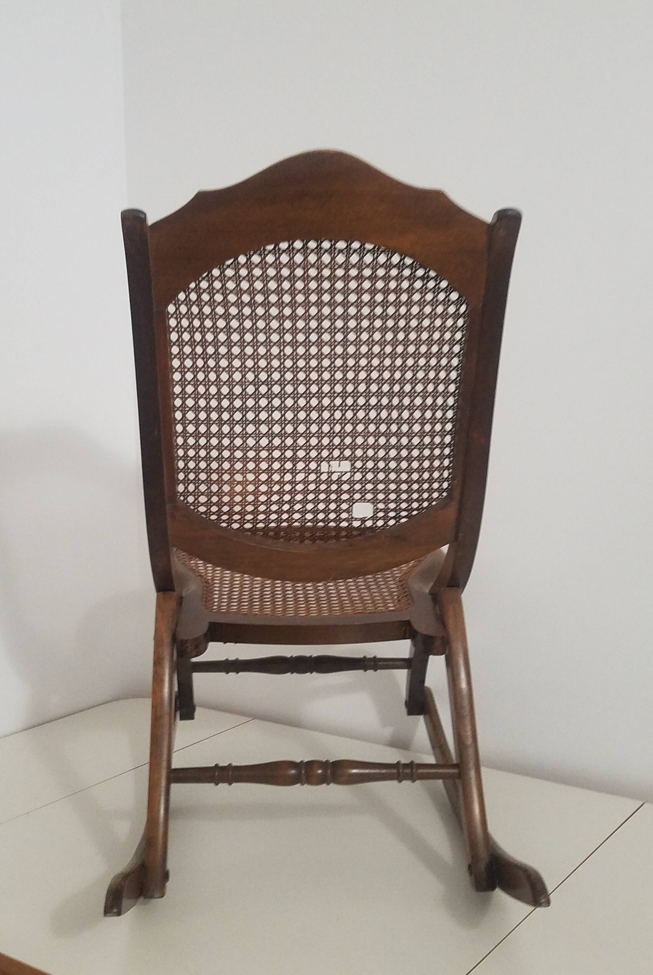 Vintage cane rocking chair