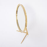 Mid-Century Modern Oval Brass Table Mirror by Vereinigte Werkstätten