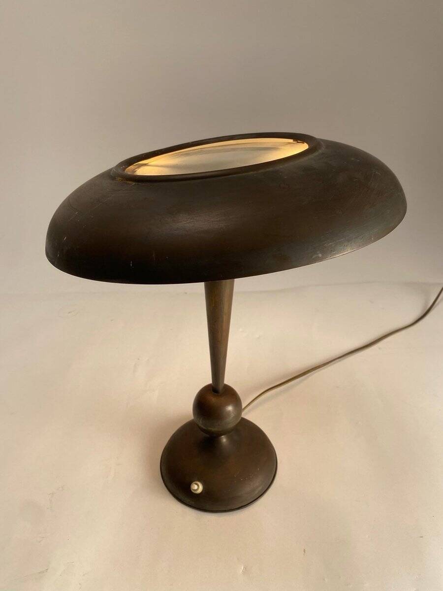 Mid-Century Brass Table Lamp by Oscar Torlasco, 1950s