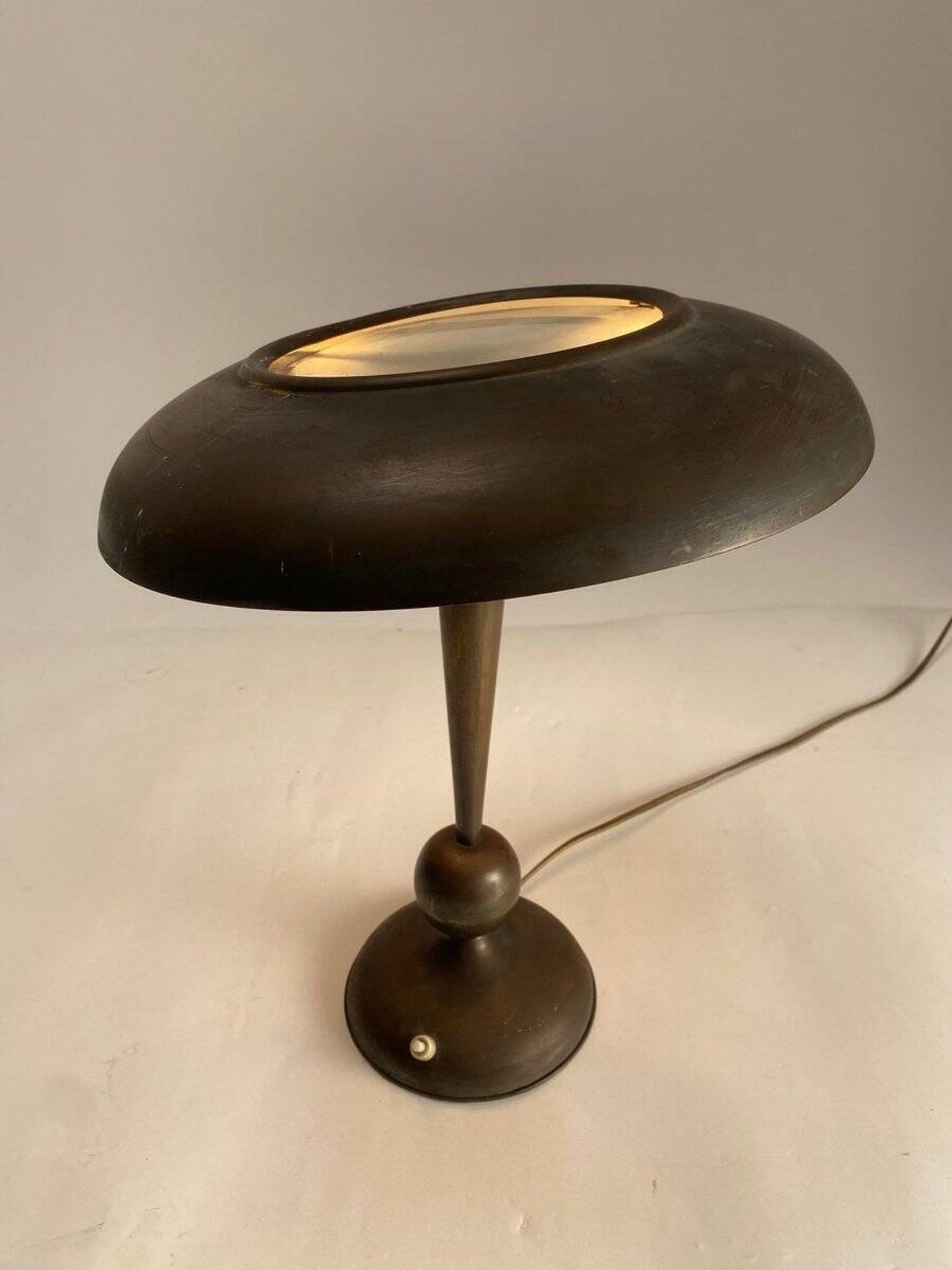 Mid-Century Brass Table Lamp by Oscar Torlasco, 1950s