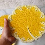 Coaster/bottle slip yellow vine leaf