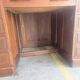 Bureau américain vintage en bois avec porte à volet
