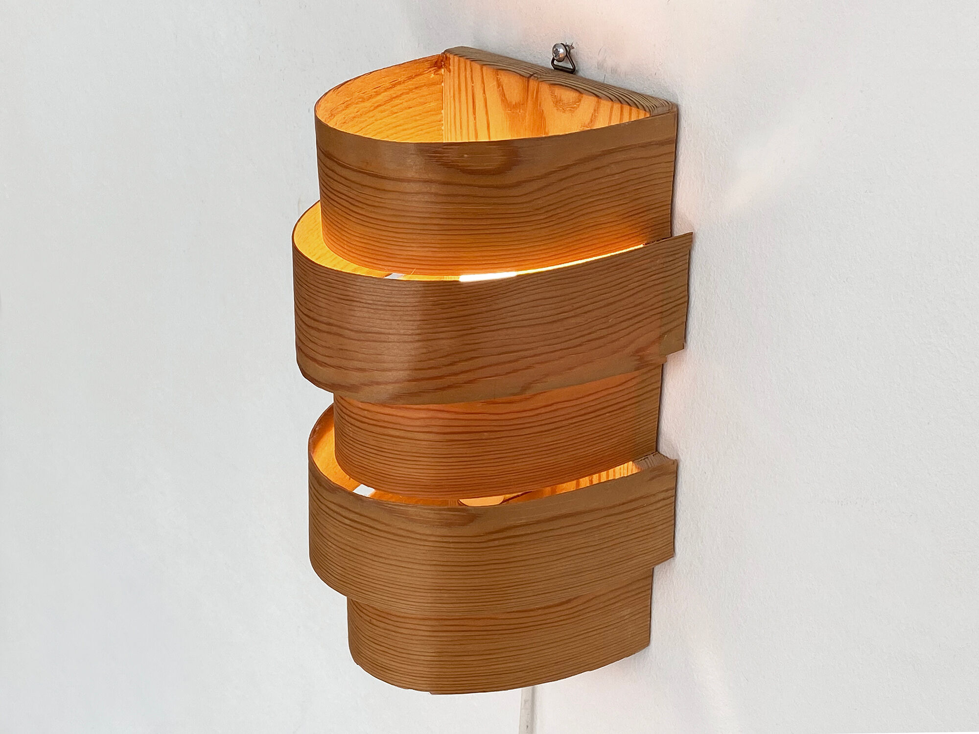Pine veneer sconce, Sweden 1960s