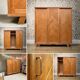 Armoire parisienne penderie porte coulissante chêne brut massif 1960