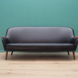 Sofa black leather, Danish design, 70's
