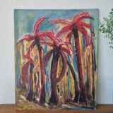 Abstract palm oil painting signed