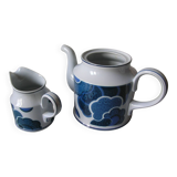 Villeroy et Boch pot à lait et théière cafetière décor Blue Cloud en porcelaine