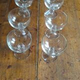 8 crystal champagne glasses, ball base