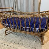 Vintage rattan baby bed