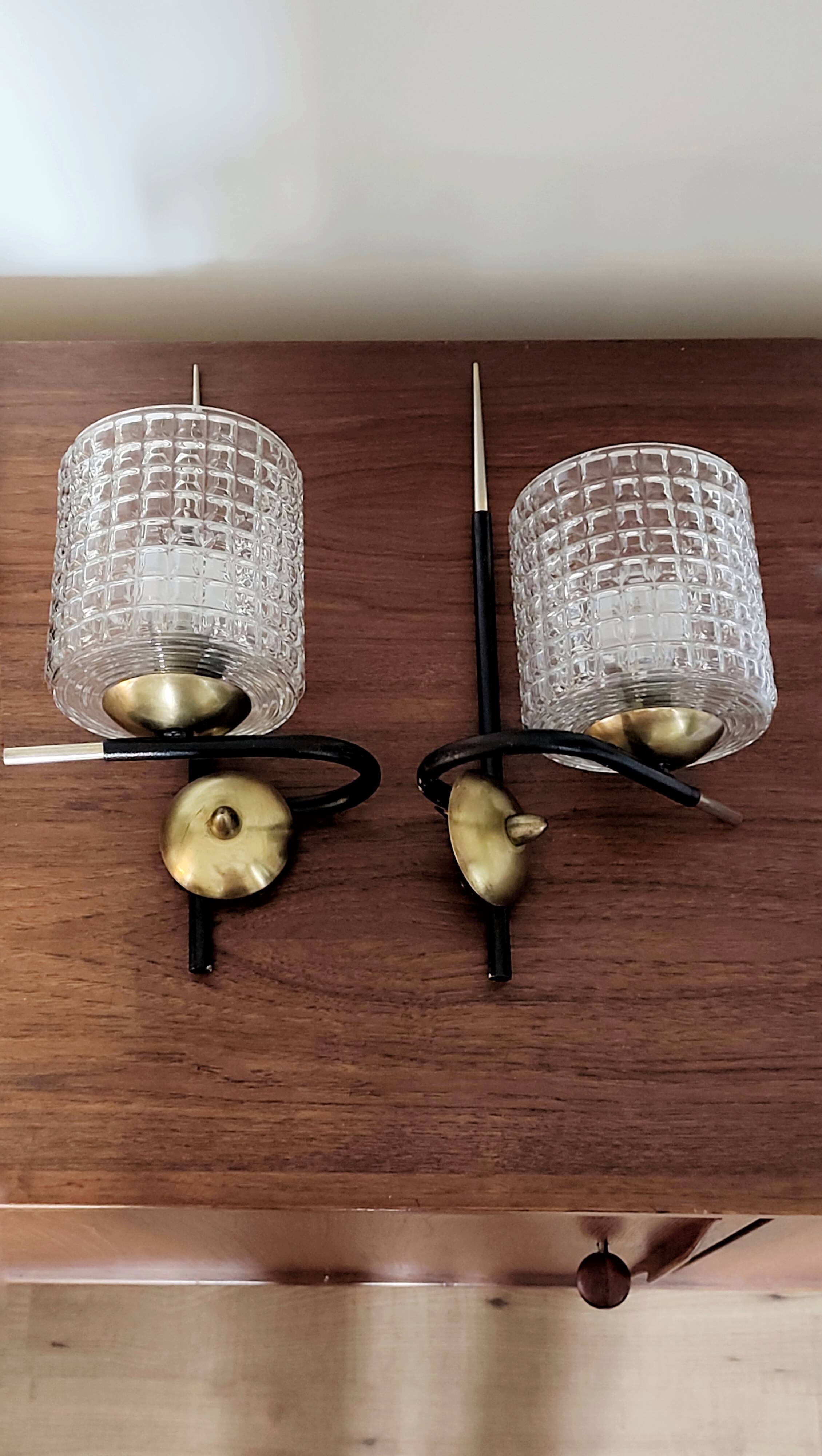 Pair of wall lights from the 50s-60s.