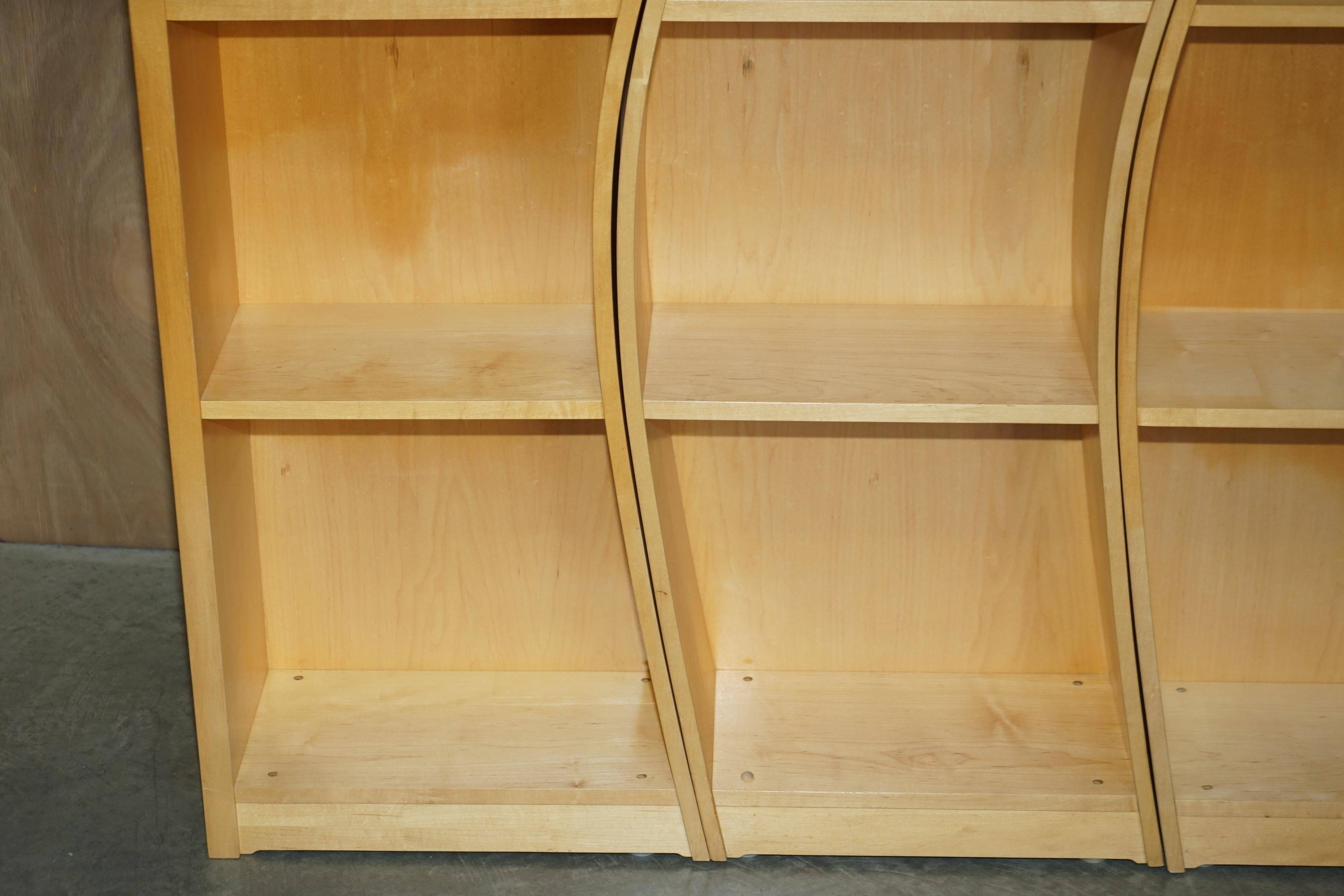 Birch libraries in three curved sections