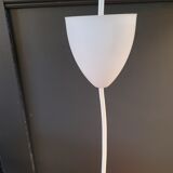 Vintage lampshade pendant lamp in orange and red fabric