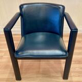 "Leolux" designer leather and metal armchair.