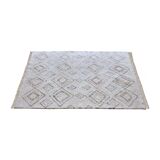 Tapis berbere 120x180 cm blanc motifs colorés
