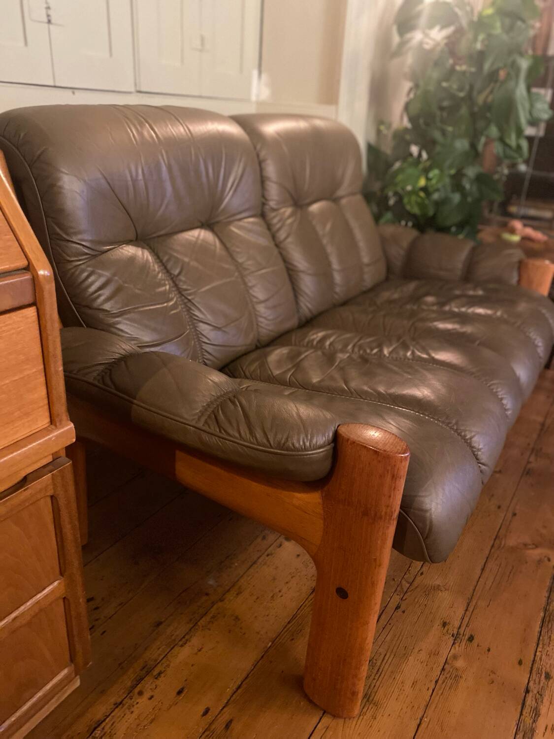 Canapé en cuir du milieu du siècle Ekornes 'Montana'