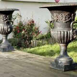 Pair of Medici cast-iron vases from the 1950s