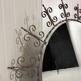 Huge round wrought iron wall mirror 1960’s