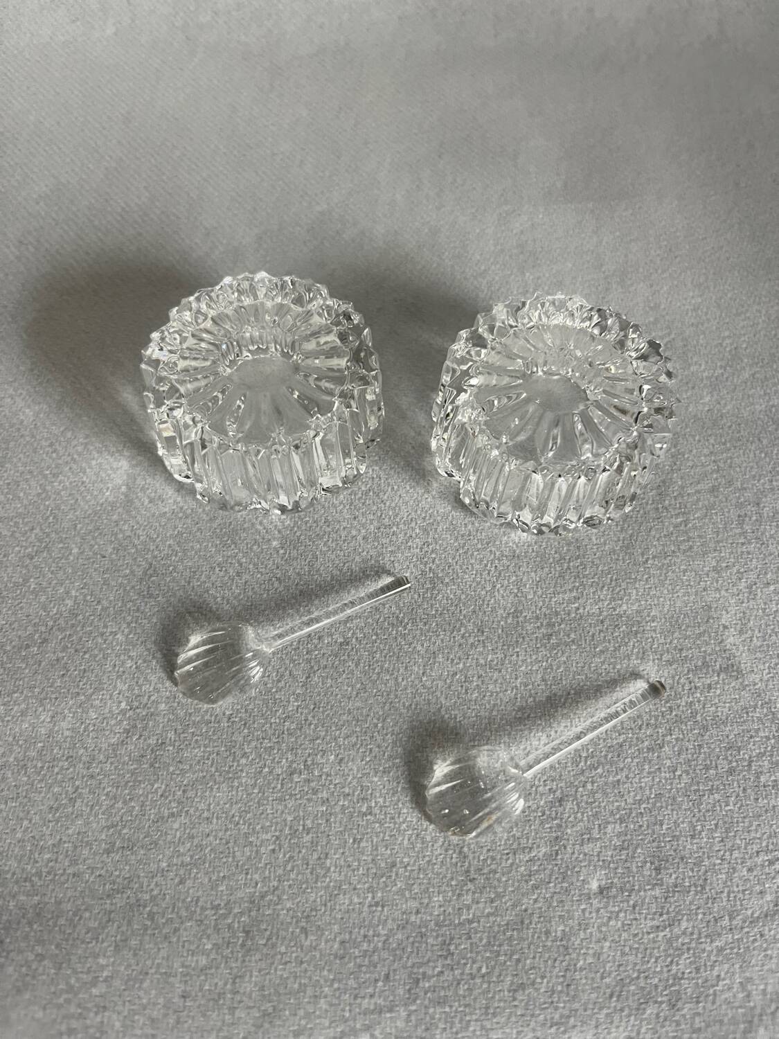Crystal salt and pepper shakers