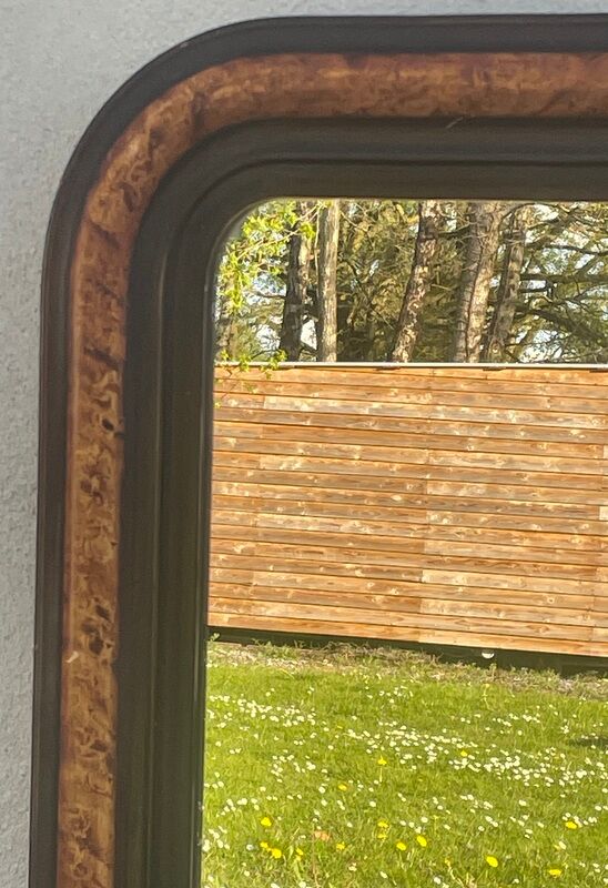 Louis Philippe mirror, beautiful format, trompe l'oeil faux bois