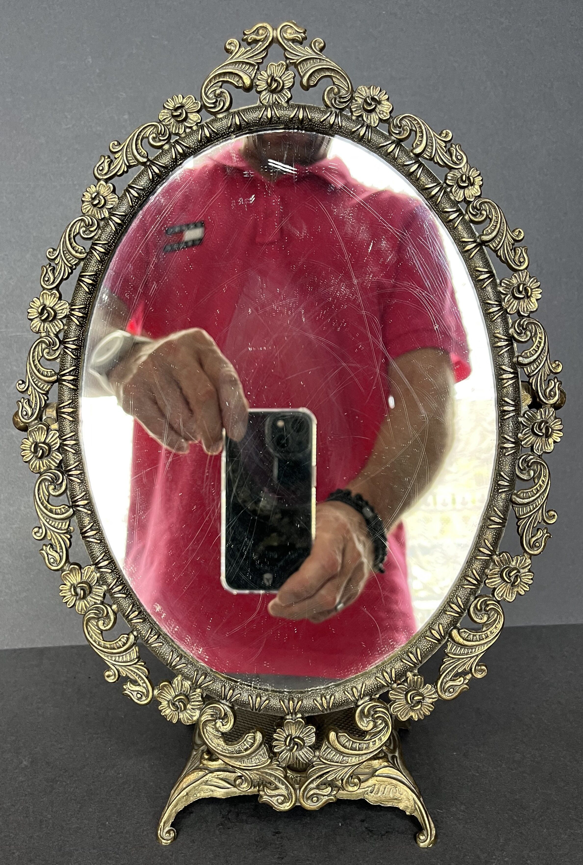 Bronze table mirror 22X34cm