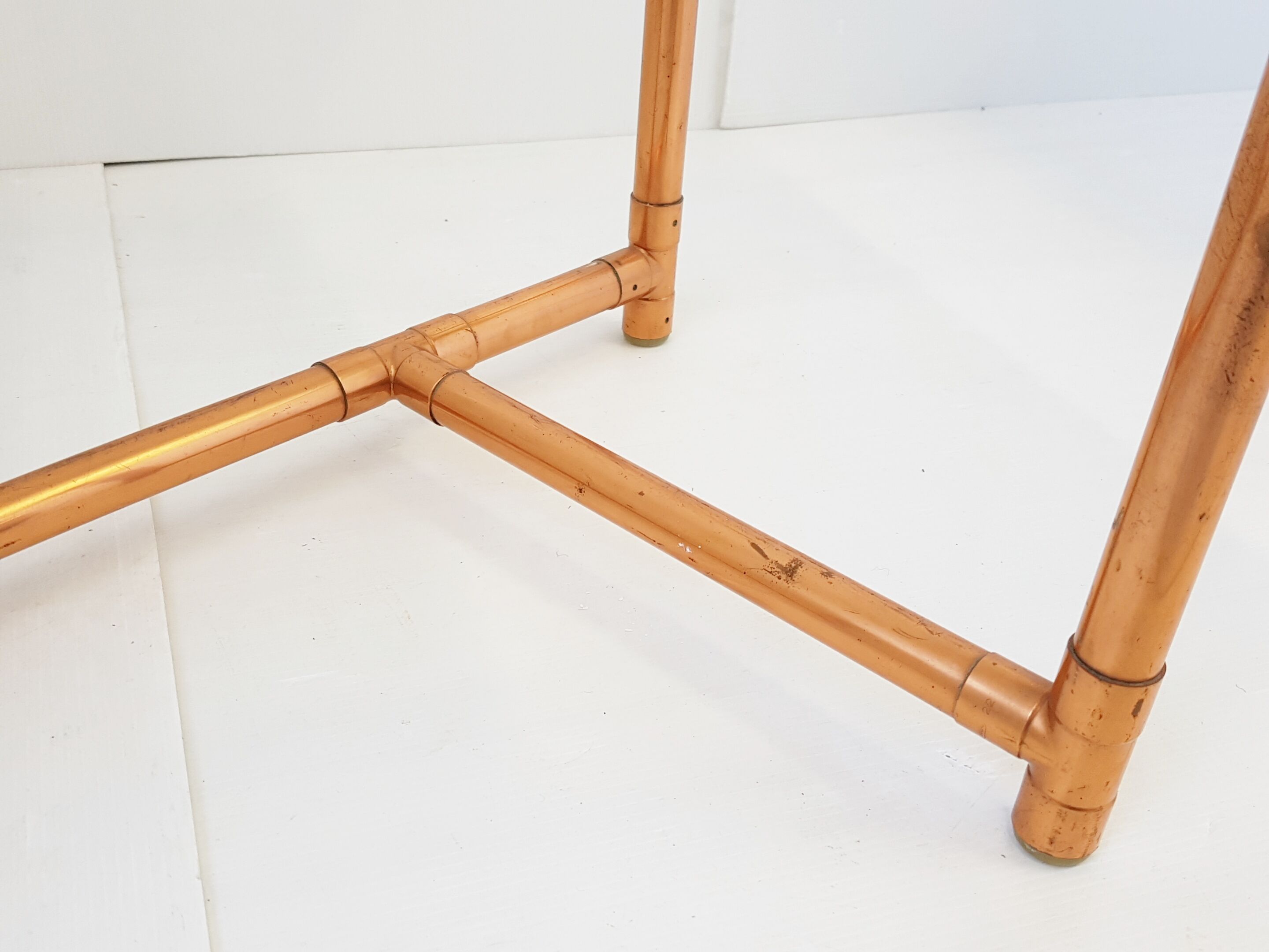 Coffee table brass & glass 1950