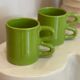 Mug cup ceramic handle graphic wave colorful design tangy apple green