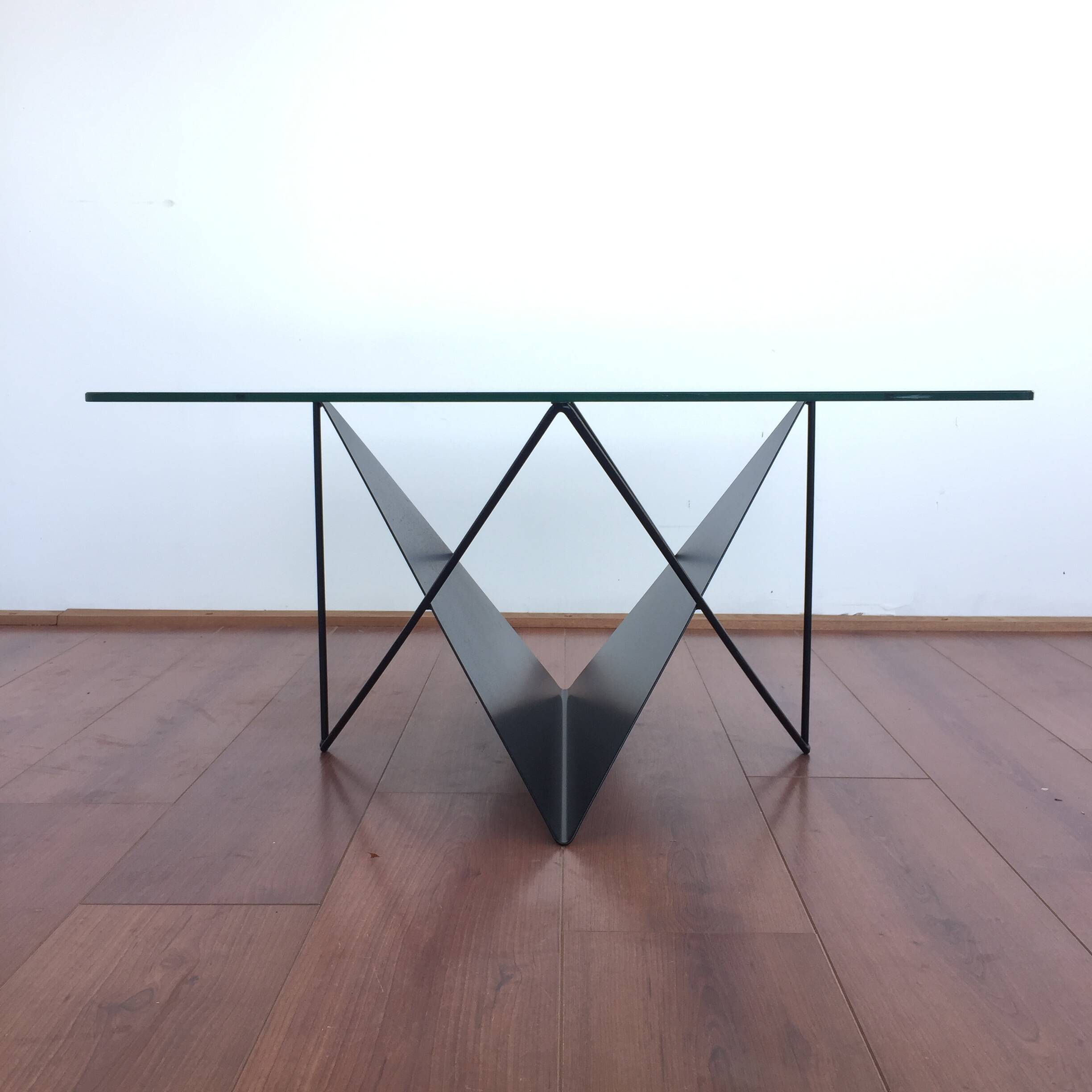 postmodern Dutch design metal coffee table from the 80s or 90s