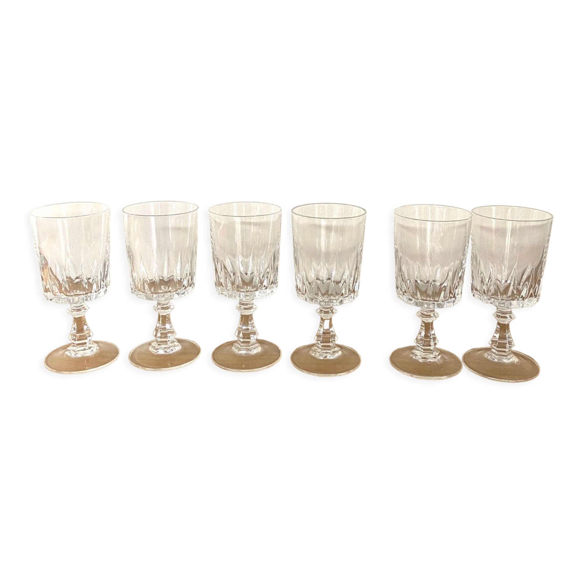Vintage Arques crystal glasses, Louvre model