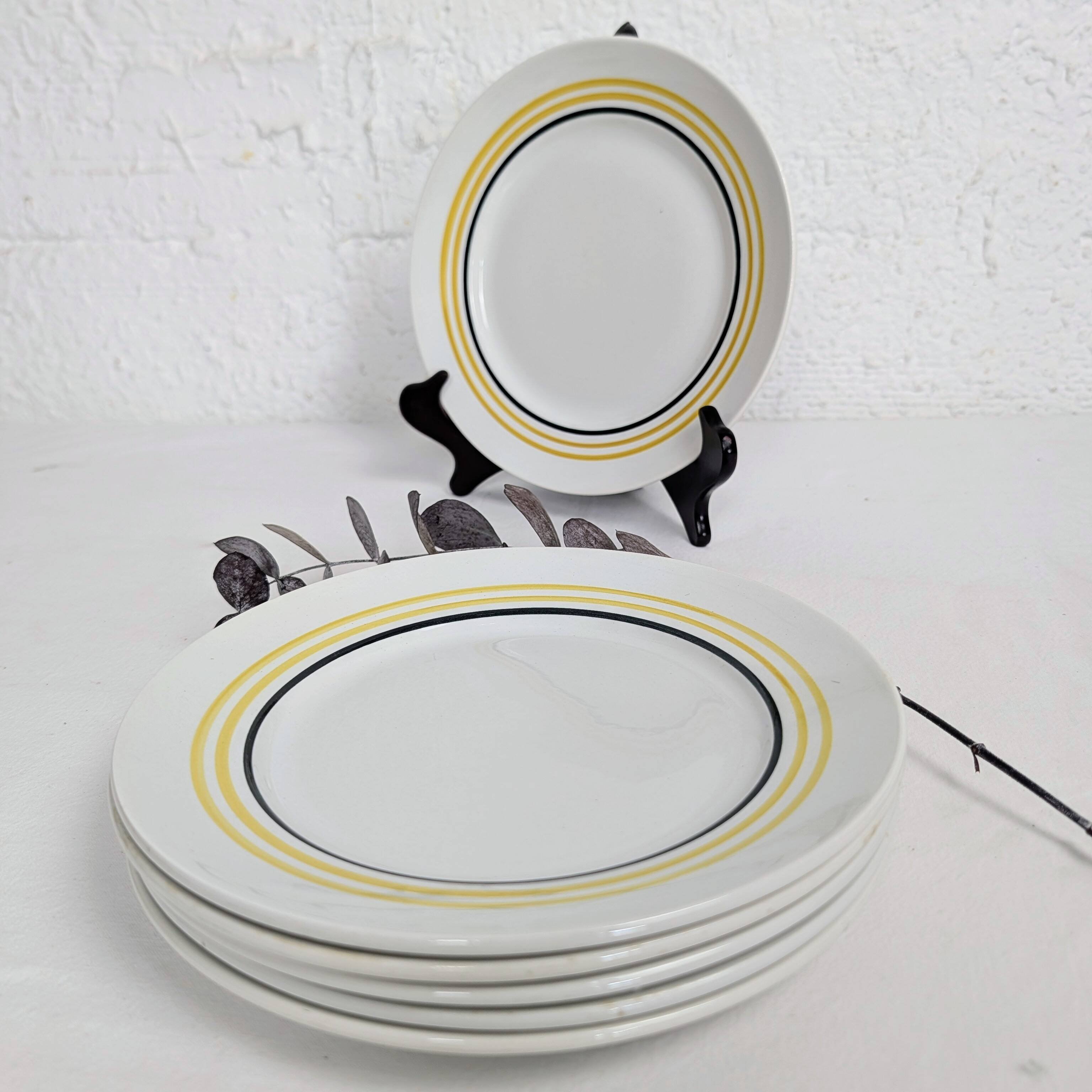 Set of 6 Moulin des Loups Orchies plates