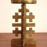 Brutalist vintage heavy brass candle Holder.