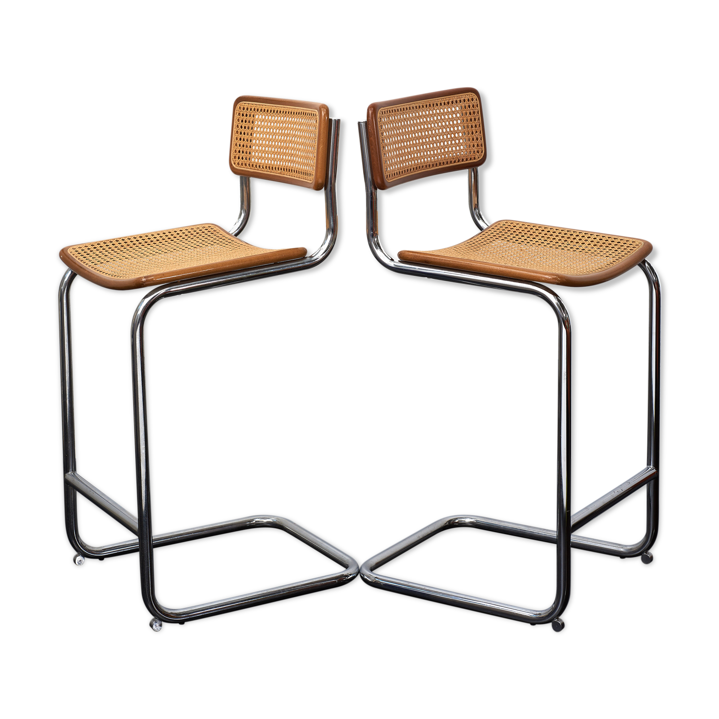 Set of 2 Marcel Breuer design bar stools produced by Cidue, Italy 1970s