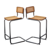 Set of 2 Marcel Breuer design bar stools produced by Cidue, Italy 1970s