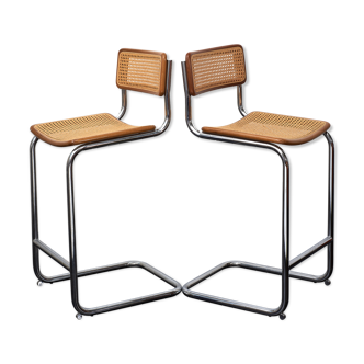 Set of 2 Marcel Breuer design bar stools produced by Cidue, Italy 1970s