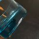 turquoise glass ashtray 1970