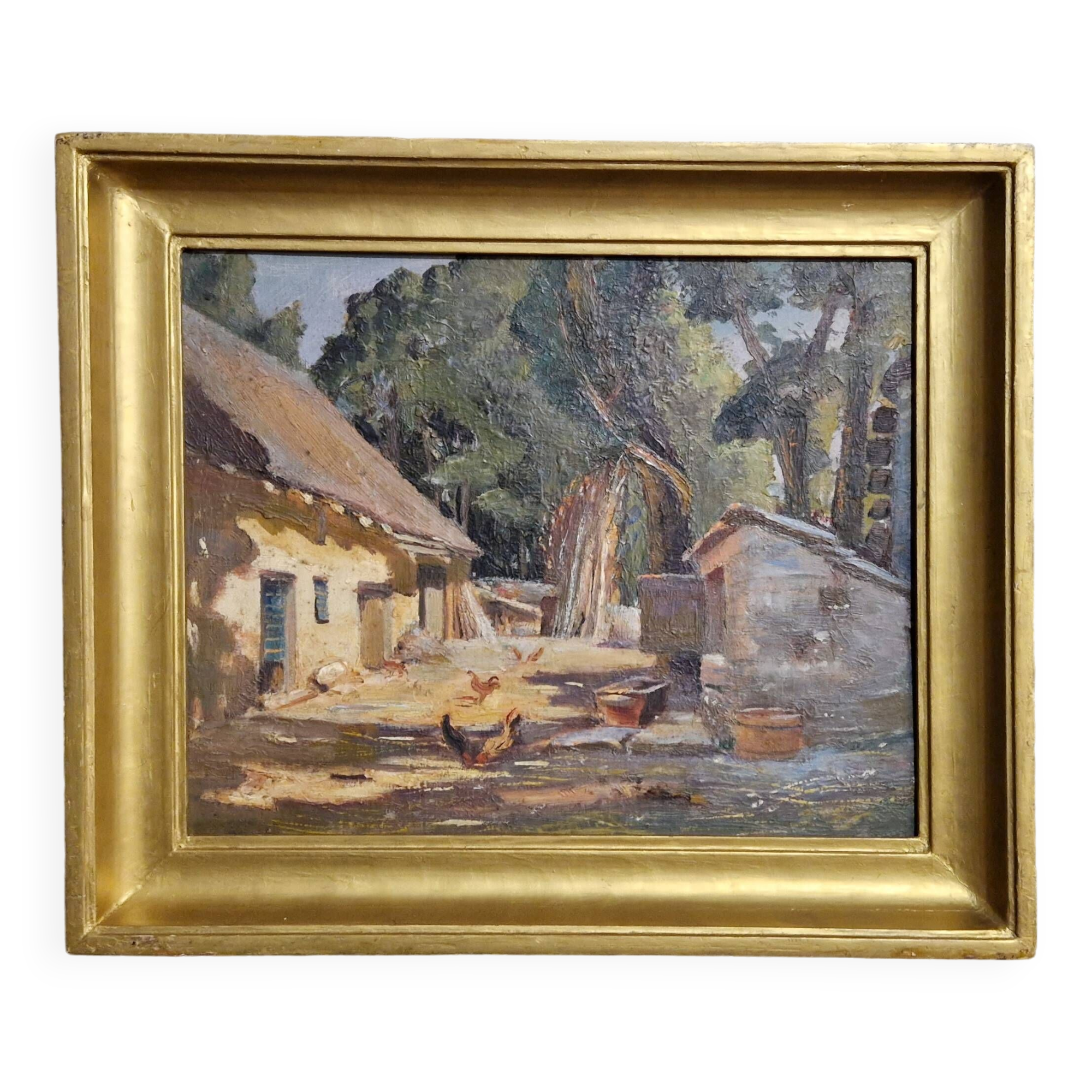 Sunny farmhouse painting