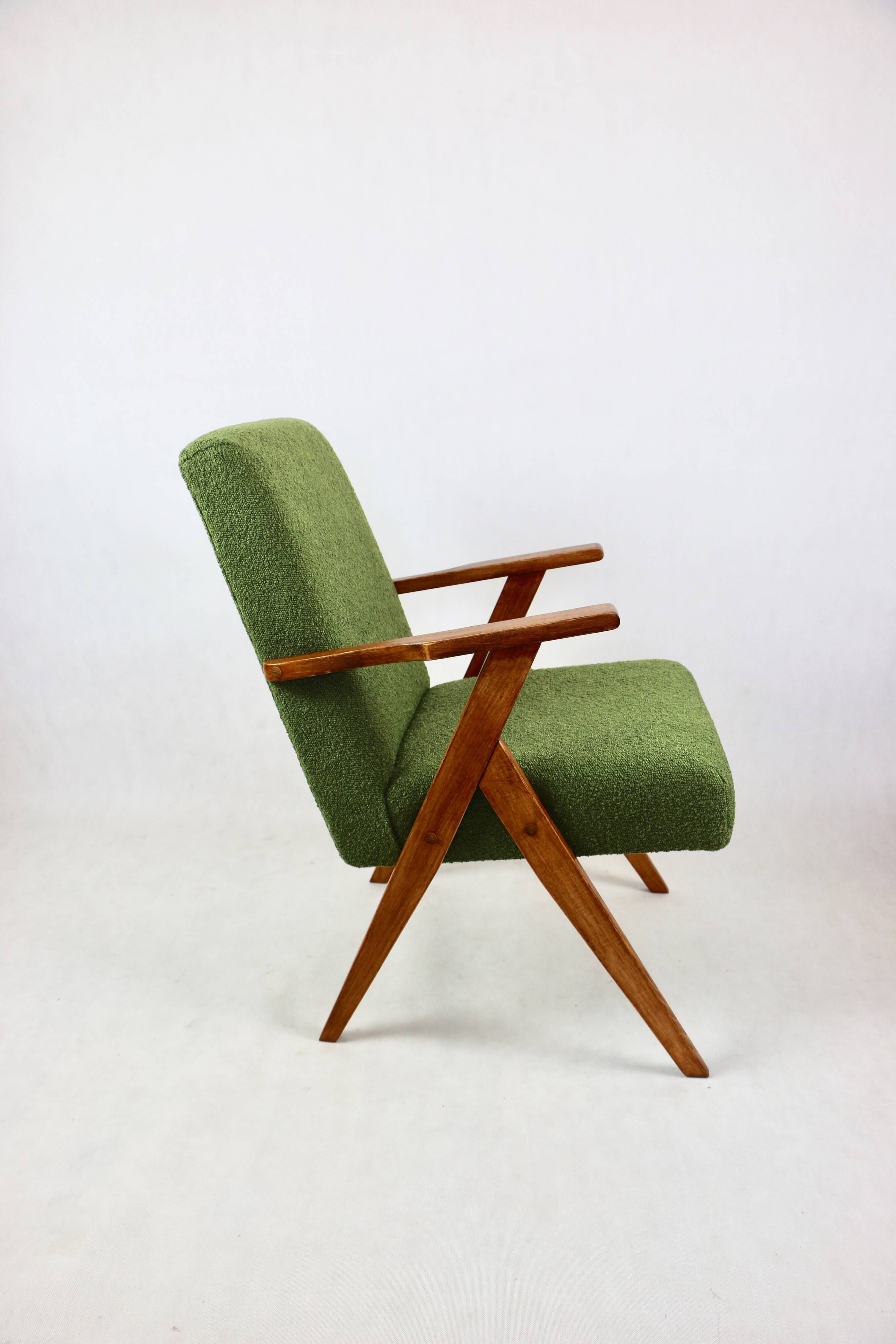 Armchair chair like Puchała armchair boucle green - 2 pieces available
