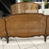 Double wicker basket in Louis XV style, 1950.