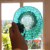 Turquoise annealed glass pocket empty