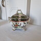 Antique Masons Sauce Boat with Lid English Porcelain Chinoiserie F