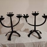 Pair of brutalized candlesticks