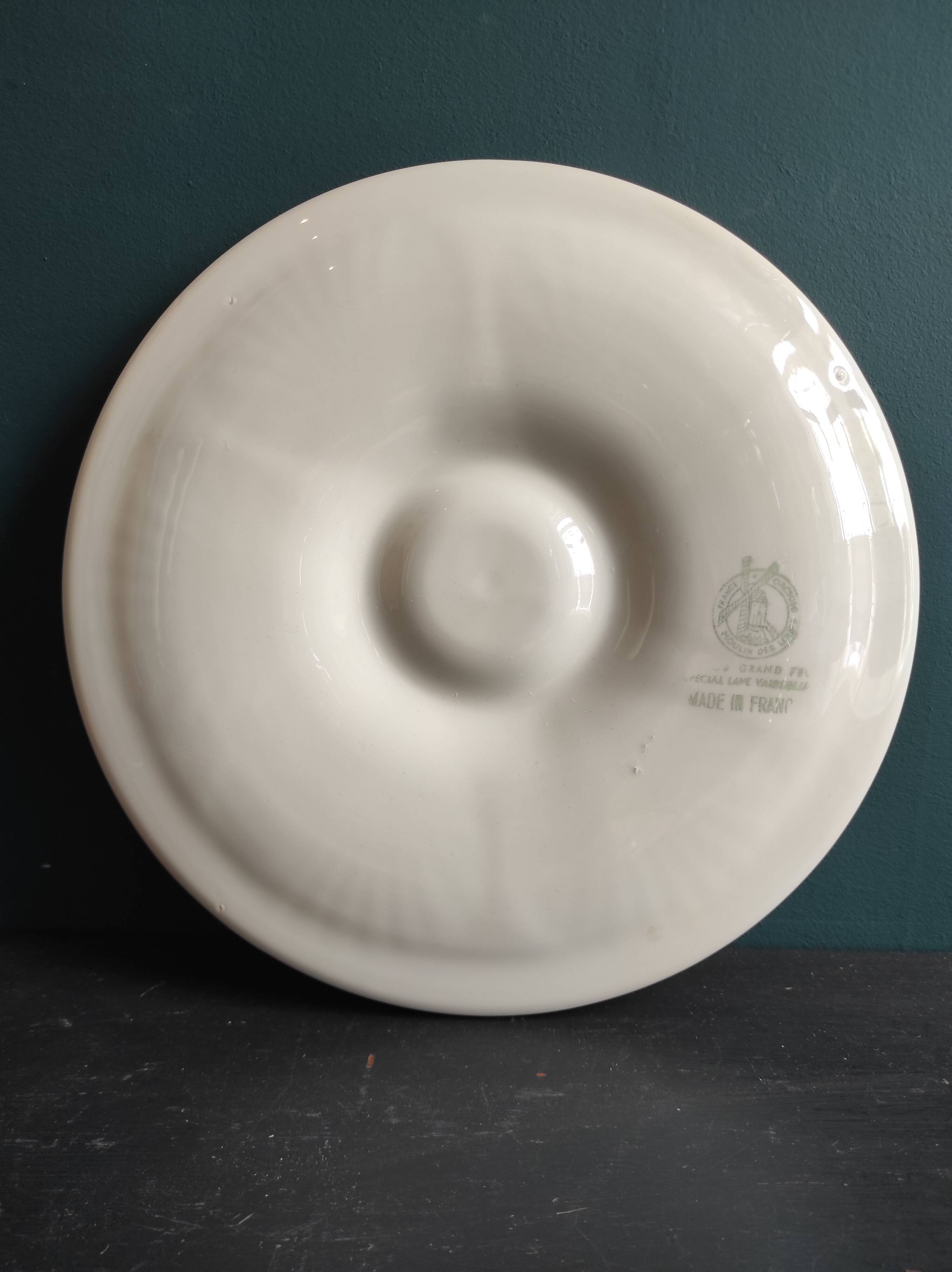 Vintage French oyster plate from Moulin des Loups