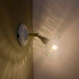 Vintage chiseled glass lampshade wall light - tableware collection -
